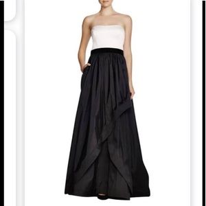 nwt ADRIANNA PAPELL Ivory Black Taffeta Ball Gown